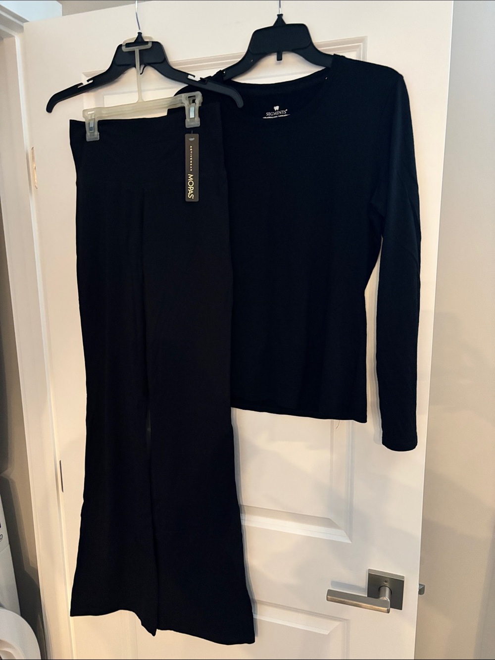 Black Boot-Cut Leggings with Coordinating Long-Sleeve Top